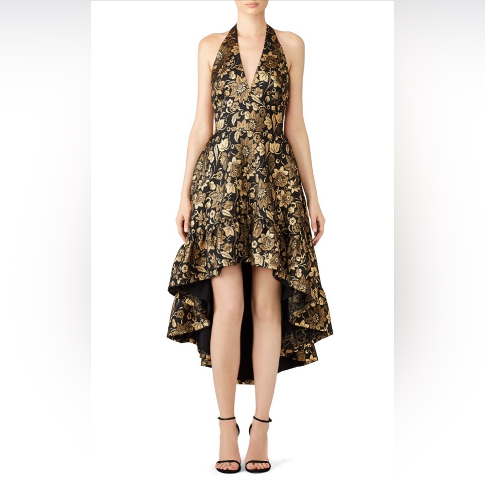 Nicole Miller Black and Gold Dress